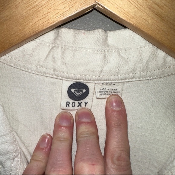 Roxy White Button zip Long sleeve shirt - Picture 2 of 6